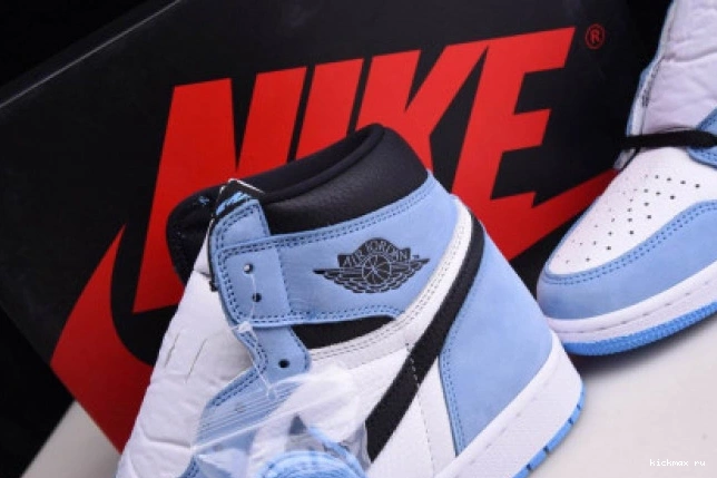 Cheap MAX UNIVERSITY RETRO 1 JORDAN BLACK WHITE AIR BLUE 555088-134 HIGH 0627